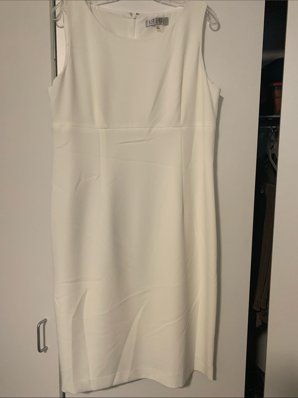 Kasper White Sleeveless Sheath Dress